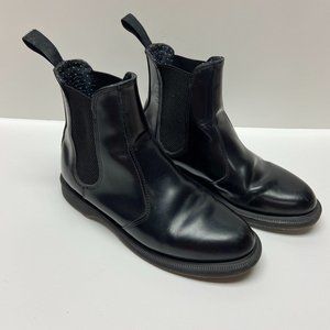Dr. Martens Womens Flora Black Leather Round Toe Pull On Chelsea Boot Size 7
